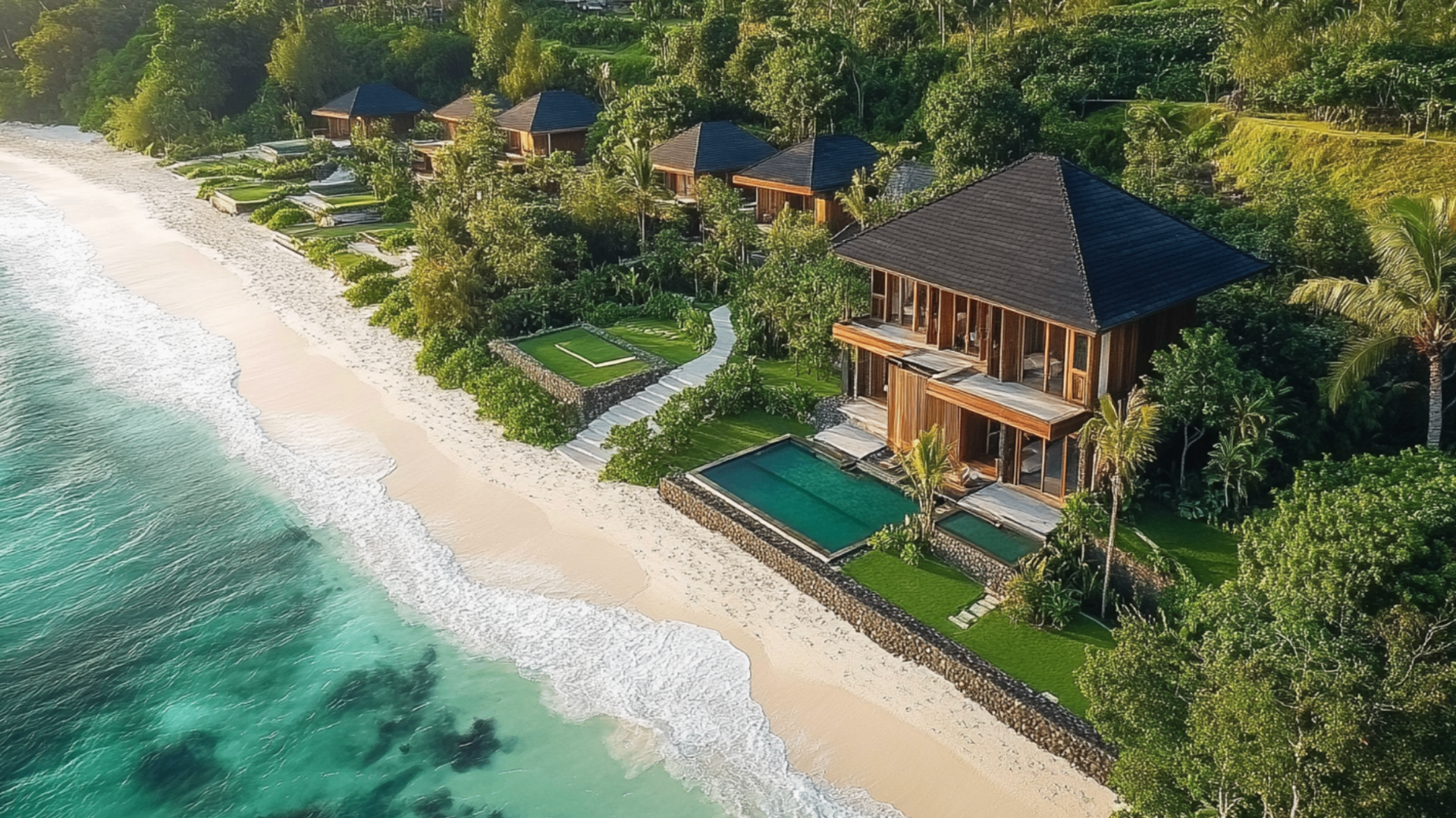 Beachfront villa's met privézwembaden aan de zuidkust van Lombok
